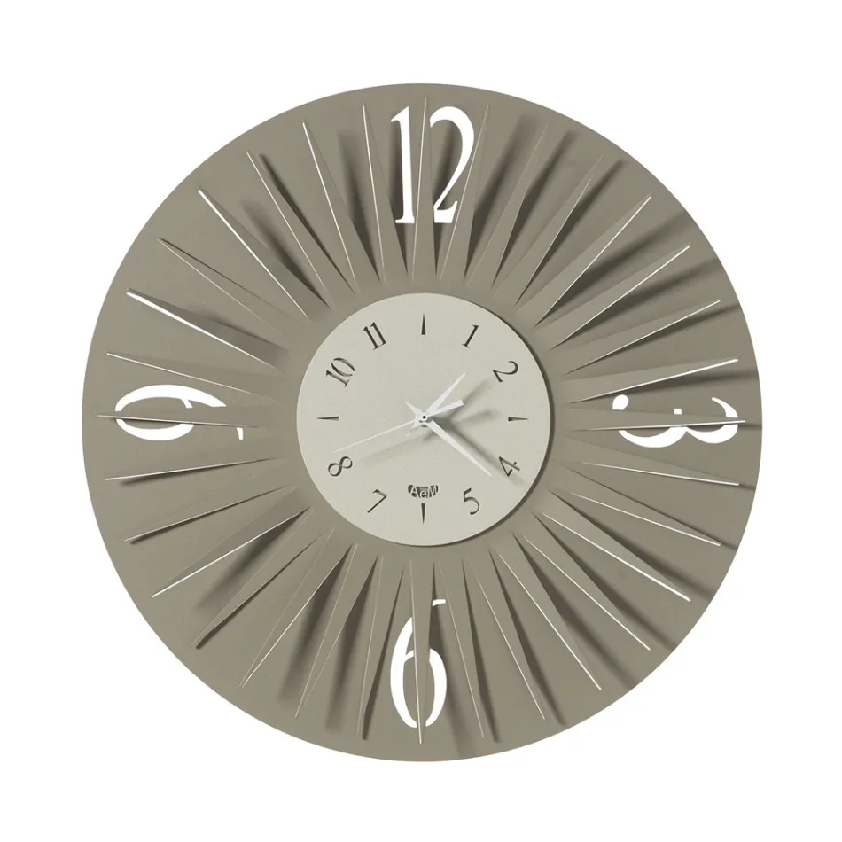 Orologio da Parete Rotondo in Ferro Design Tridimensionale 2 Colori - Heco Viadurini