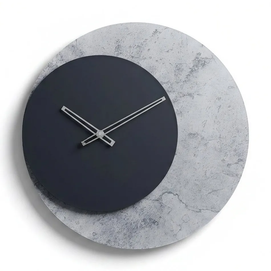Orologio da Parete Rotondo in Metacrilato Stampato Made in Italy - Elara Viadurini