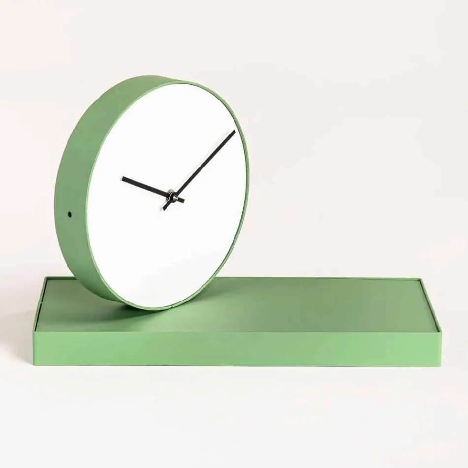 Orologio da Tavolo Girevole con Specchio in Acciaio Made in Italy - Benemerito Viadurini