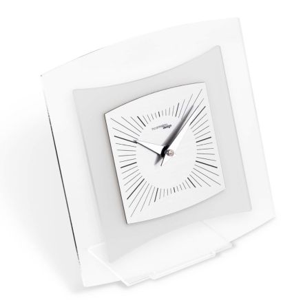 Orologio da Tavolo in Metacrilato Trasparente e Bisatinato Made in Italy - Glad Viadurini