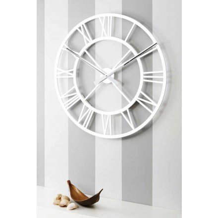 Orologio Grande da Parete Shabby in Legno di Design Rotondo Vintage - Arrigo Viadurini