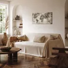 Orologio rettangolare su tela con globo stile vintage Robert Viadurini