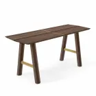 Panca di Design Moderno in Legno di Frassino con Seduta Impiallacciata - Andria Viadurini
