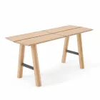 Panca di Design Moderno in Legno di Frassino con Seduta Impiallacciata - Andria Viadurini