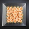 Pannello Decorativo Parete in Metallo e Rose Artificiali Made in Italy - Rosetta
