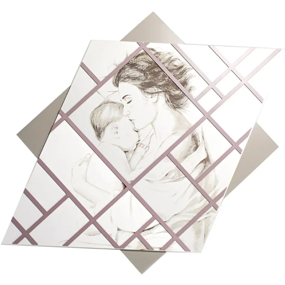 Pannello Inciso a Laser con Donna e Bambino Made in Italy - Harald Viadurini