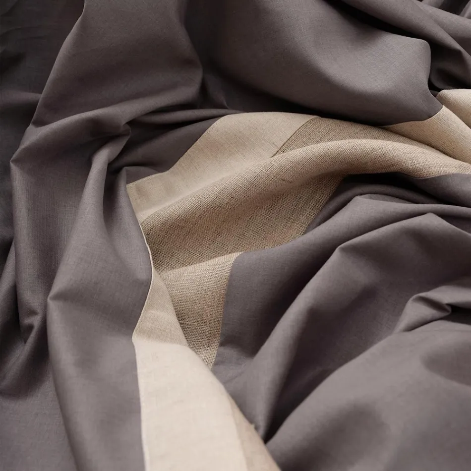 Parure Copripiumino in 90% Cotone e 10% Lino con 1 Federa Made in Italy - Nestle Viadurini