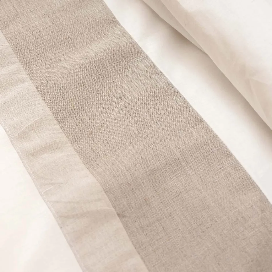 Parure Copripiumino in 90% Cotone e 10% Lino con 1 Federa Made in Italy - Nestle Viadurini