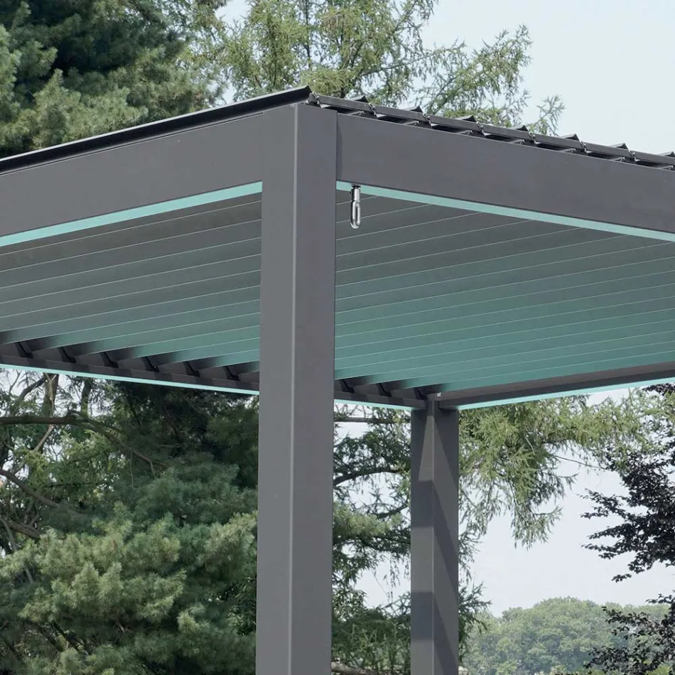 Pegola 3x4 mt in Alluminio Verniciato Antracite con Manovella - Levante Viadurini