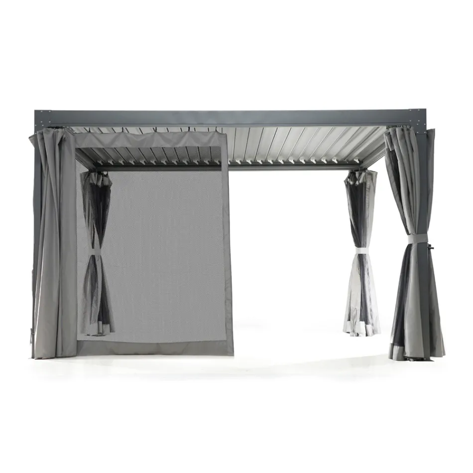 Pegola 3x4 mt in Alluminio Verniciato Antracite con Manovella - Levante Viadurini