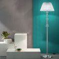 Piantana Design Classico in Metallo Cromo, Cristallo e Brillanti - Similo