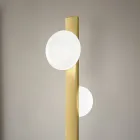 Piantana in Alluminio e Luce in Vetro Soffiato Bianco - Alma Viadurini