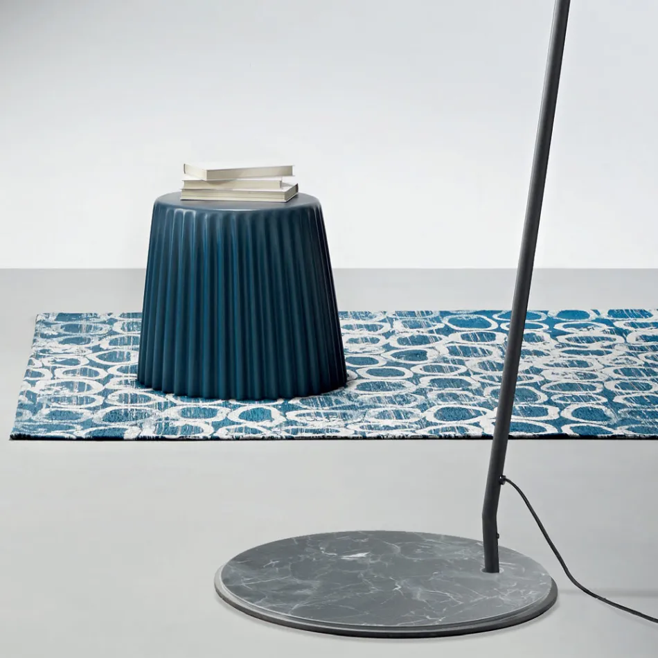 Piantana in Metallo con Paralume in Pvc Rivestito in Tessuto - Adriana Viadurini