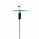 Piantana Moderna con Struttura Cromata e Piatto in Vetro Made in Italy - Saturno Viadurini
