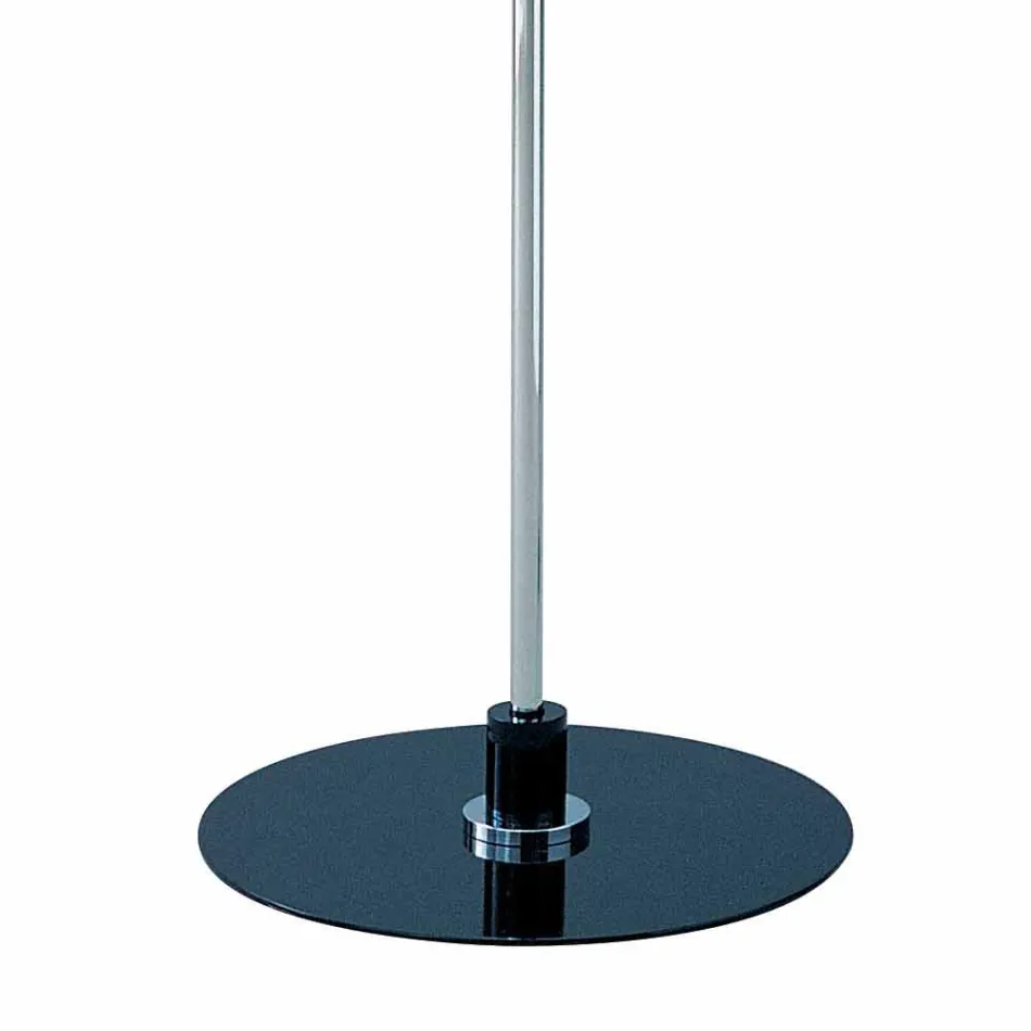 Piantana Moderna con Struttura Cromata e Piatto in Vetro Made in Italy - Saturno Viadurini