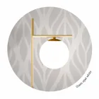 Piantana Moderna in Metallo Finitura Ottone e Vetro Opale Made in Italy - Carima Viadurini