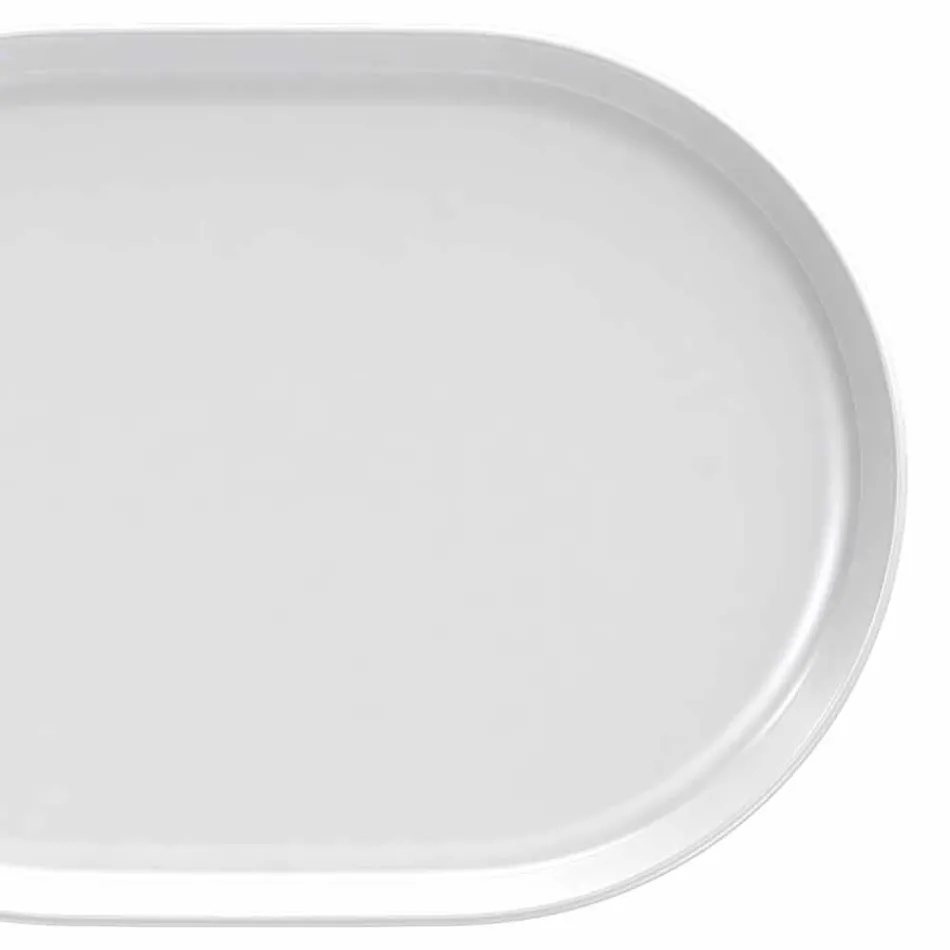 Piatti da Servizio Moderni di Design Ovale Bianco in Porcellana 4 Pezzi - Artico Viadurini