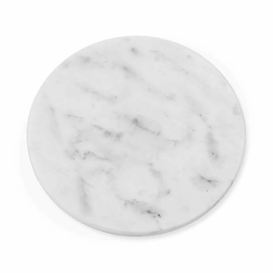 Piatto da Formaggi Rotondo in Marmo Bianco o Nero Made in Italy - Kirby Viadurini
