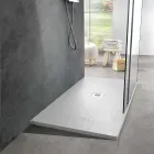 Piatto Doccia 120x70 in Resina Effetto Ardesia con Griglia in Acciaio - Sommo Viadurini