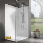 Piatto Doccia 120x80 in Resina Finitura Effetto Velluto Bianco Moderno - Estimo Viadurini
