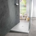 Piatto Doccia 120x90 Design Moderno in Resina Bianca Effetto Ardesia - Sommo