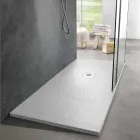 Piatto Doccia Design Moderno 160x80 in Resina Finitura Effetto Ardesia - Sommo Viadurini