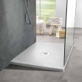 Piatto Doccia Moderno Quadrato 90x90 in Resina Bianca Effetto Ardesia - Sommo