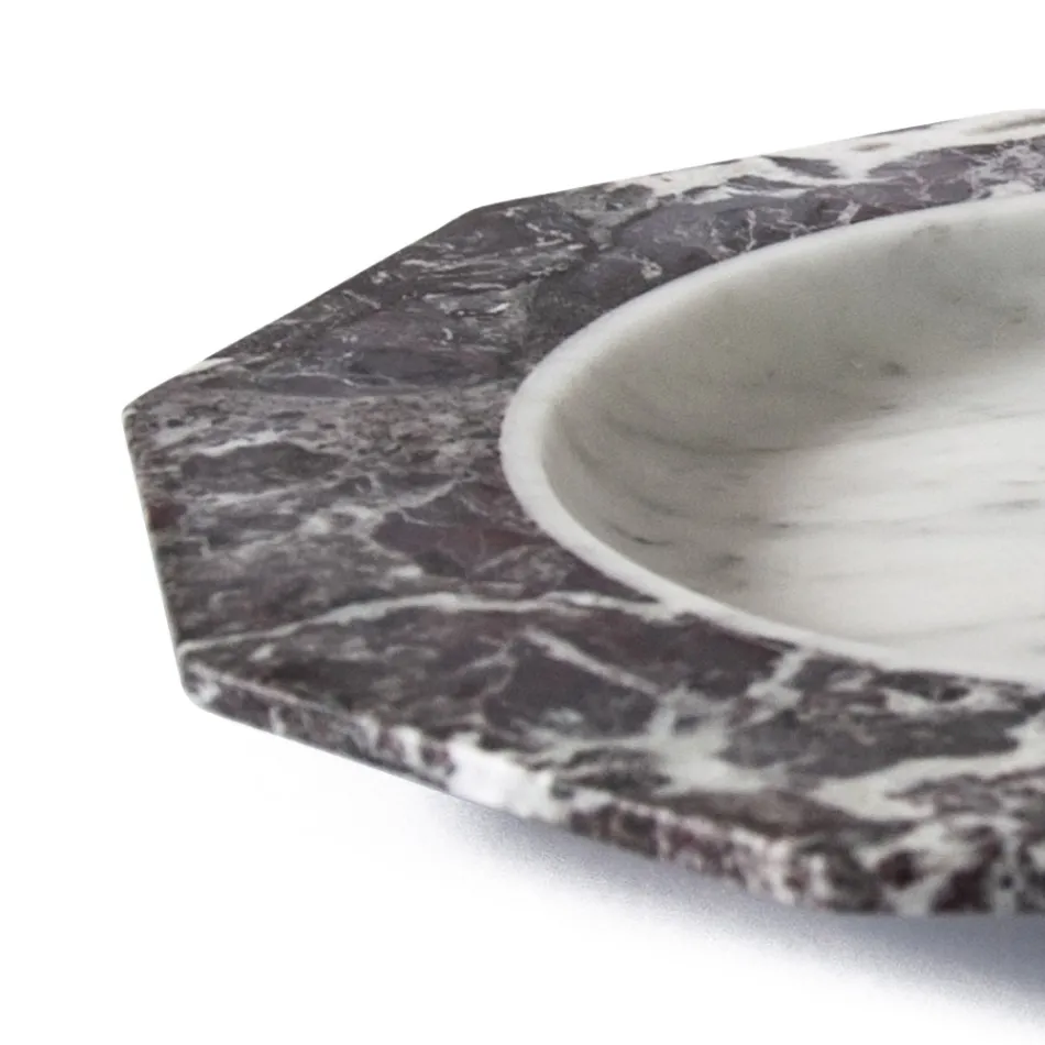 Piatto Piano in Marmo Satinato Varie Finiture Design Lusso Italiano - Rodio Viadurini
