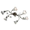 Plafoniera a 6 Luci in Ceramica Artigianale con Rose di Decoro - Pisa