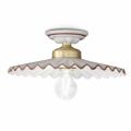 Plafoniera a soffitto ceramica lucida e filo colorato Ferroluce