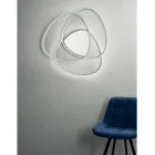 Plafoniera Applique a LED in Metallo Finitura Oro o Argento - Rosella Viadurini
