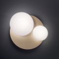 Plafoniera Applique in Vetro Soffiato con Struttura in Metallo - Rondine