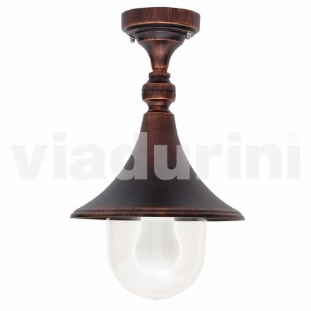 Plafoniera da giardino in alluminio pressofuso made in Italy, Anusca Viadurini