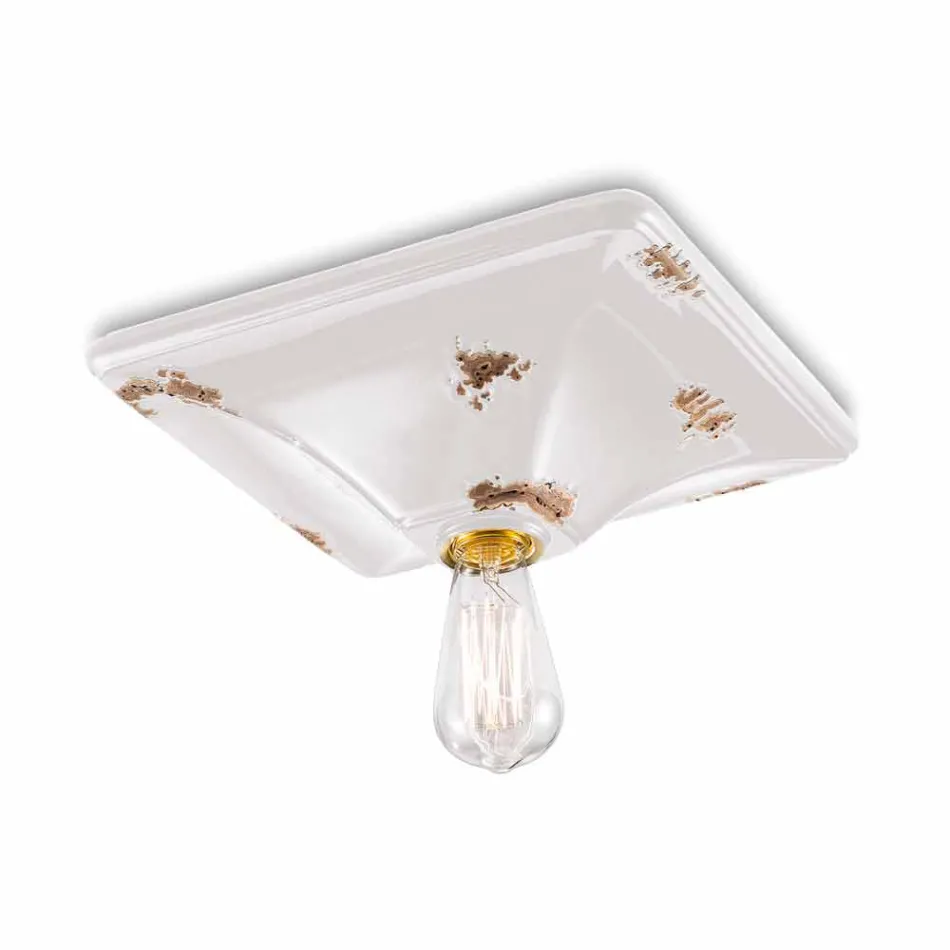 Plafoniera da soffitto dallo stile retrò in ceramica Karen Ferroluce Viadurini
