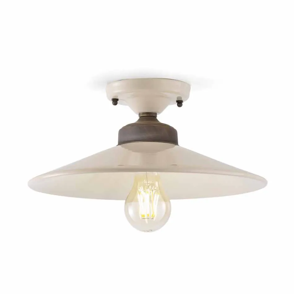 Plafoniera da soffitto di design in ceramica e ottone Cecilia Viadurini