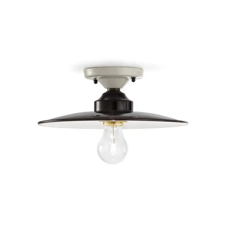 Plafoniera da soffitto di design in ceramica lucida Jane Ferroluce Viadurini