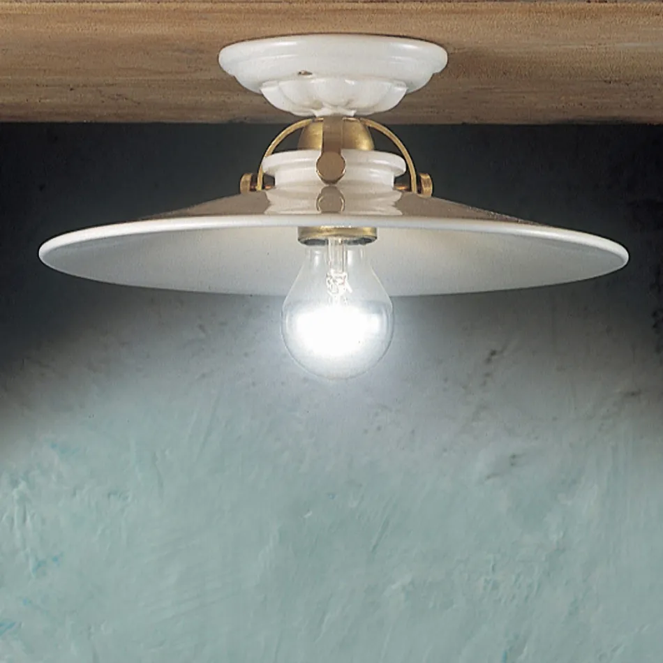 Plafoniera da soffitto in ceramica stile rustico Ferroluce Viadurini