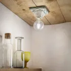Plafoniera in ceramica decorata stile rustico Ferroluce Viadurini