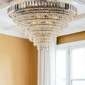 Plafoniera in Ferro Dorato con Strass Made in Italy - Kiev