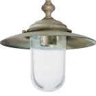 Plafoniera in Ottone Vintage da Esterno, Vetro Trasparente IP44 - Elfico Viadurini