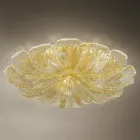 Plafoniera in Vetro Veneziano e Metallo Bianco Made in Italy - Artemide Viadurini
