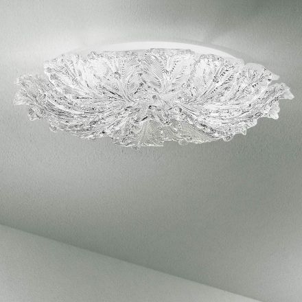 Plafoniera in Vetro Veneziano e Metallo Bianco Made in Italy - Artemide Viadurini