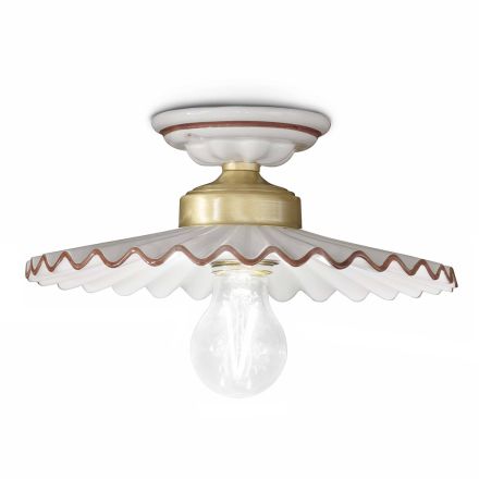 Plafoniera rustica da soffitto in ceramica Ferroluce L'Aquila Viadurini