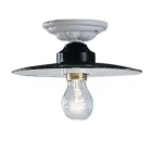 Plafoniera tonda a soffitto rustica in ceramica Ferroluce Potenza Viadurini