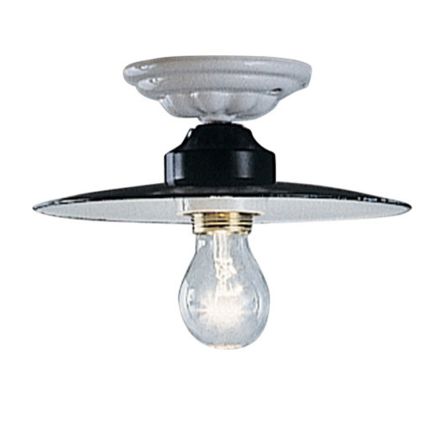 Plafoniera tonda a soffitto rustica in ceramica Ferroluce Potenza Viadurini
