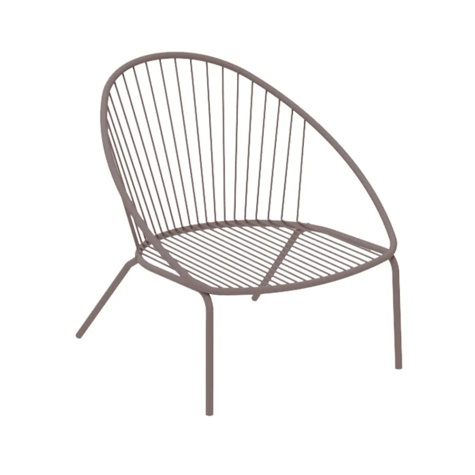 Poltrona Bassa da Giardino Impilabile in Acciaio Made in Italy – Sansa Viadurini