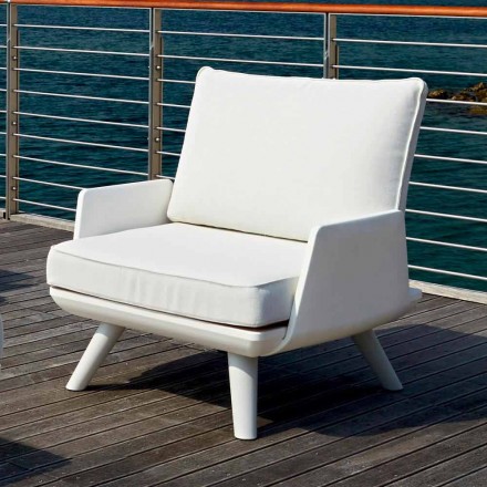 Poltrona da Esterno Imbottita di Design Bianco e Moderno - Samurai by Myyour Viadurini