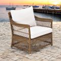 Poltrona da Esterno in Polyrattan Intrecciato a Mano - Gigi