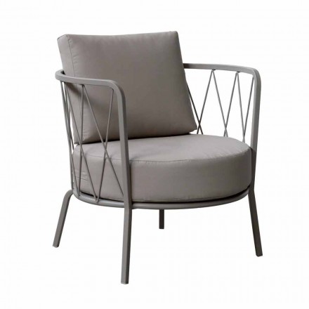Poltrona da Esterno Moderna in Metallo Verniciato e Tessuto Made in Italy - Olma Viadurini
