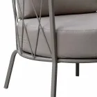 Poltrona da Esterno Moderna in Metallo Verniciato e Tessuto Made in Italy - Olma Viadurini